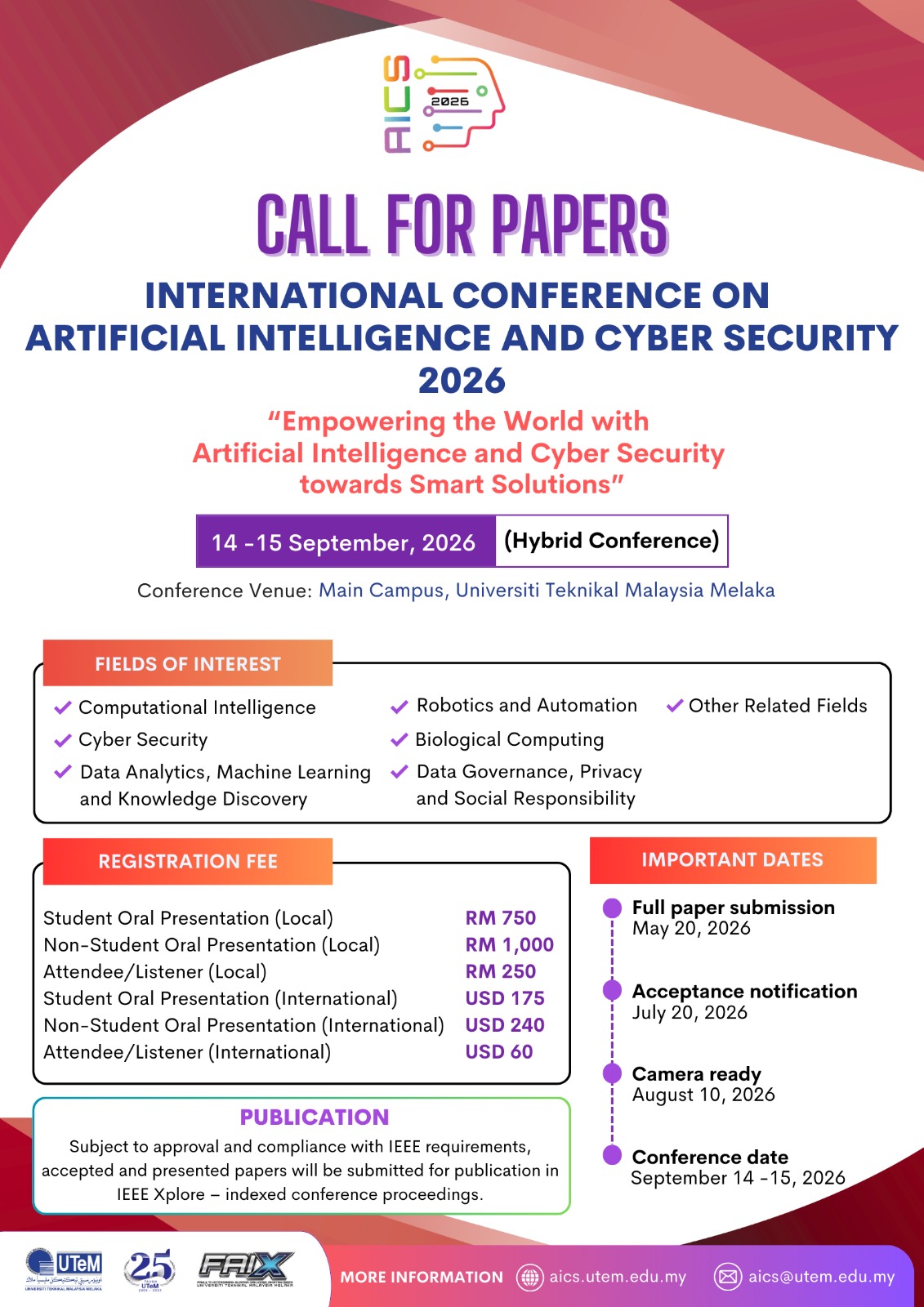 Call for Papers – AICS 2026